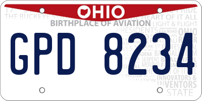 OH license plate GPD8234