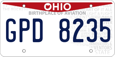 OH license plate GPD8235