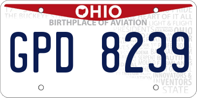 OH license plate GPD8239