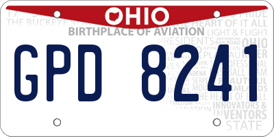 OH license plate GPD8241