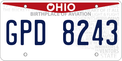 OH license plate GPD8243