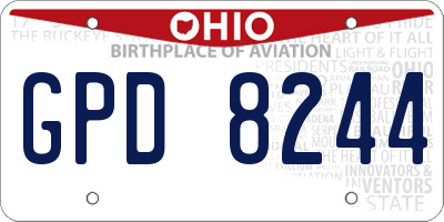 OH license plate GPD8244