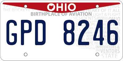 OH license plate GPD8246