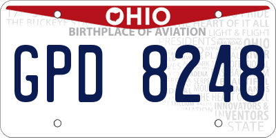 OH license plate GPD8248