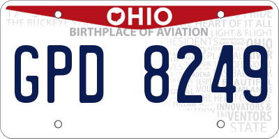 OH license plate GPD8249