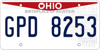 OH license plate GPD8253