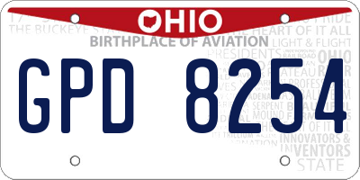 OH license plate GPD8254