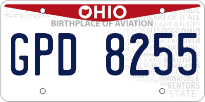 OH license plate GPD8255
