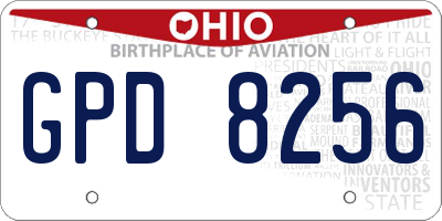 OH license plate GPD8256