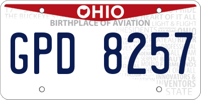 OH license plate GPD8257