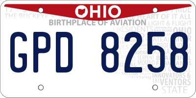 OH license plate GPD8258