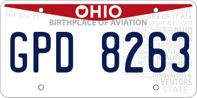 OH license plate GPD8263
