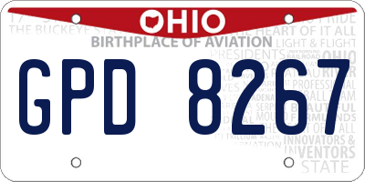 OH license plate GPD8267