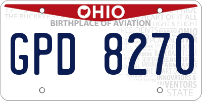 OH license plate GPD8270