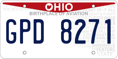 OH license plate GPD8271