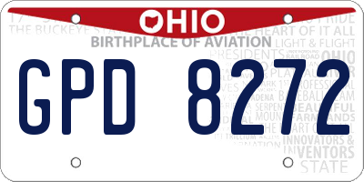 OH license plate GPD8272