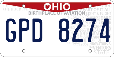 OH license plate GPD8274