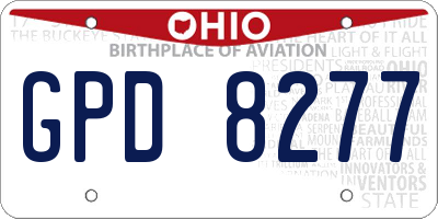 OH license plate GPD8277