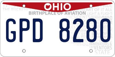 OH license plate GPD8280