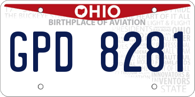OH license plate GPD8281