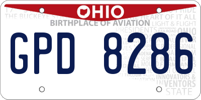 OH license plate GPD8286