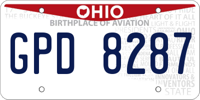 OH license plate GPD8287