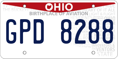 OH license plate GPD8288