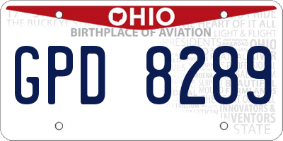 OH license plate GPD8289