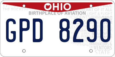 OH license plate GPD8290