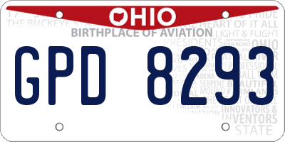 OH license plate GPD8293