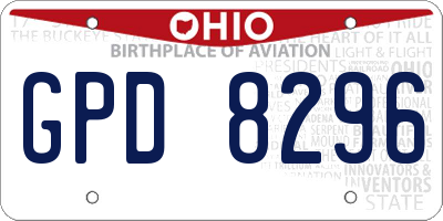 OH license plate GPD8296