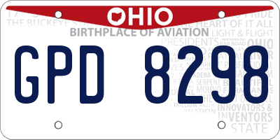OH license plate GPD8298