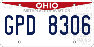 OH license plate GPD8306