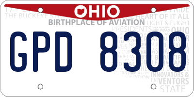OH license plate GPD8308