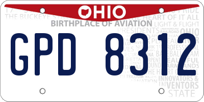 OH license plate GPD8312