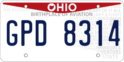 OH license plate GPD8314