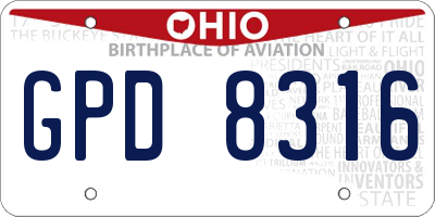 OH license plate GPD8316