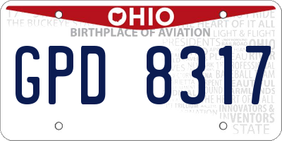 OH license plate GPD8317