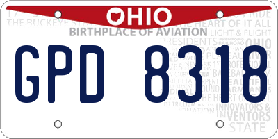 OH license plate GPD8318