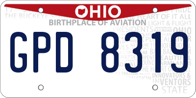 OH license plate GPD8319
