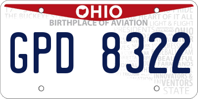 OH license plate GPD8322