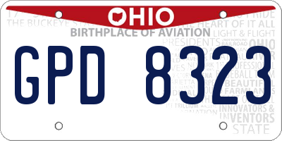 OH license plate GPD8323