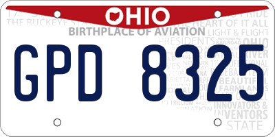 OH license plate GPD8325