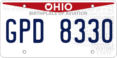 OH license plate GPD8330