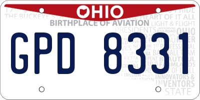 OH license plate GPD8331