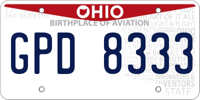 OH license plate GPD8333