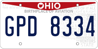 OH license plate GPD8334
