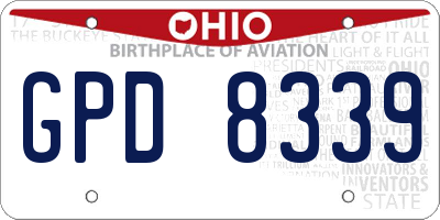 OH license plate GPD8339