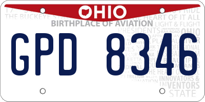 OH license plate GPD8346