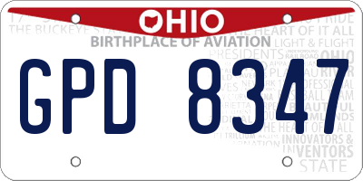 OH license plate GPD8347